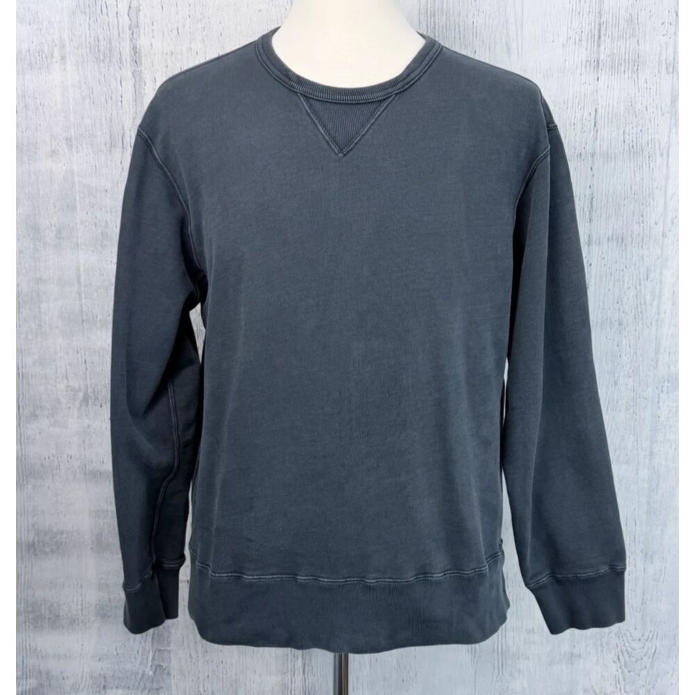 J Crew Mens Pullover Sweatshirt Navy Blue Crewneck Cotton Men's Size L